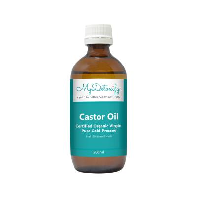 MyDetoxify Certified Organic Virgin Pure Cold-Pressed Castor Oil 200ml